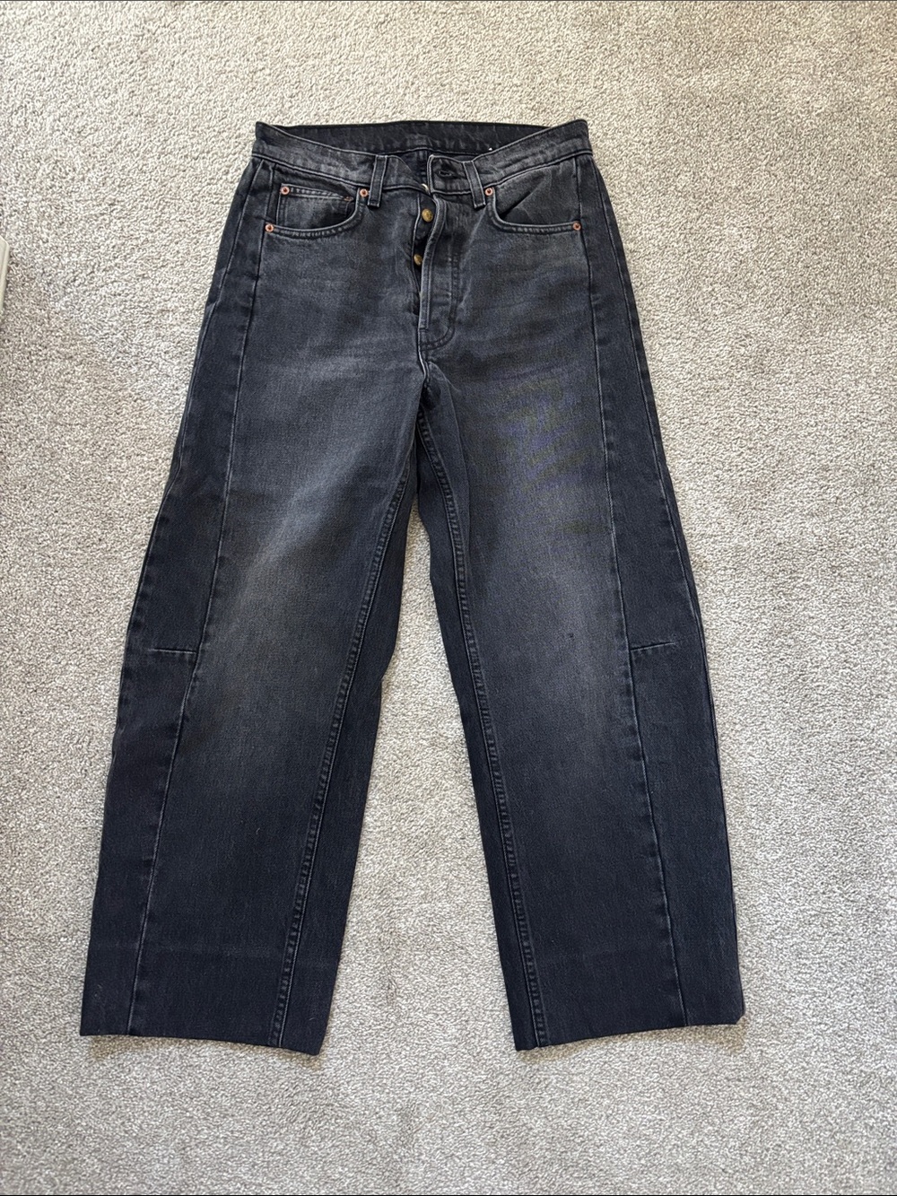 B SIDES Lasso Women's Relaxed Black Wide-Leg Jeans 28
